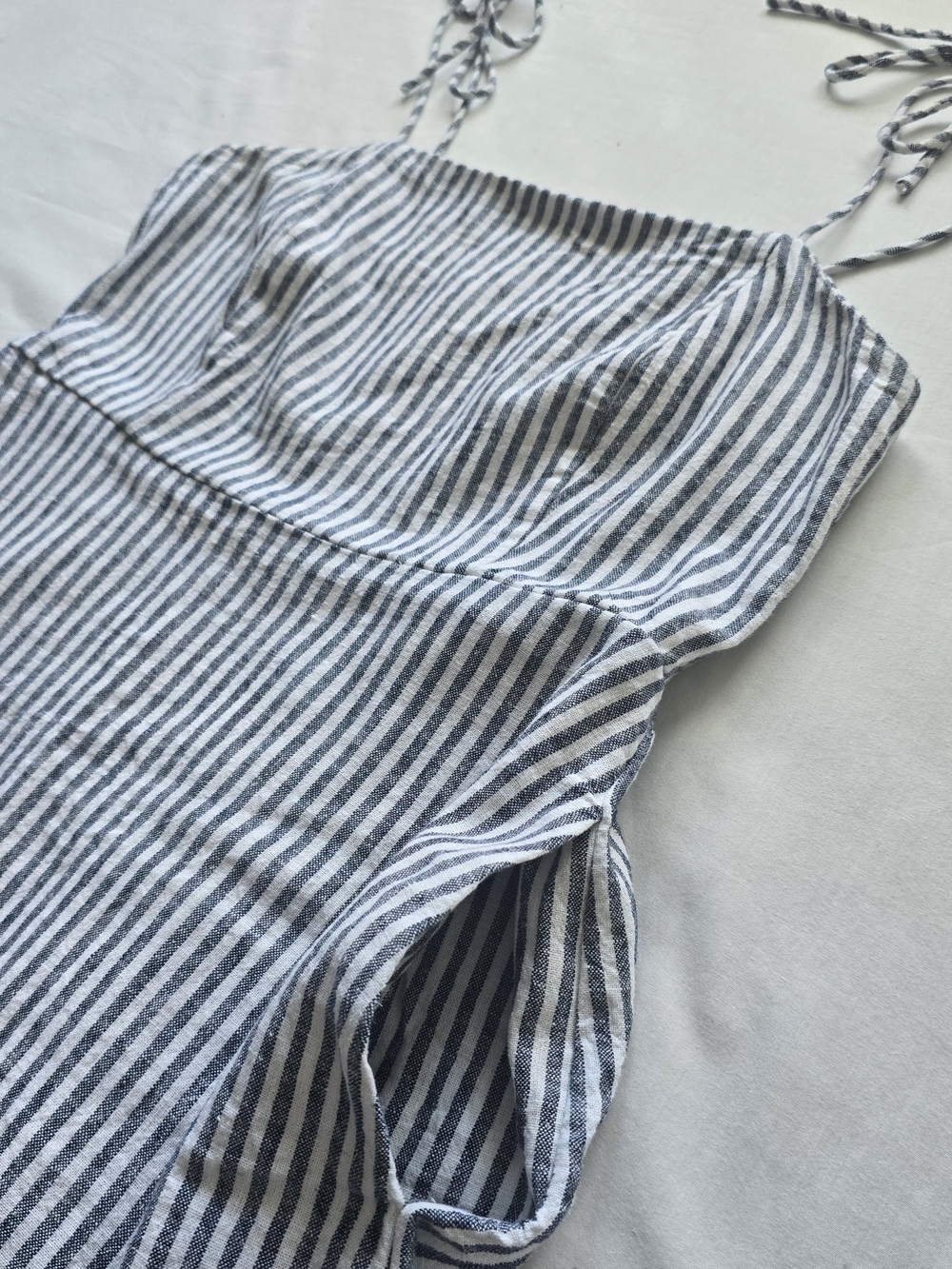 Old Navy Blue and White Striped Tie-Shoulder Mini Dress - Picture 2 of 6